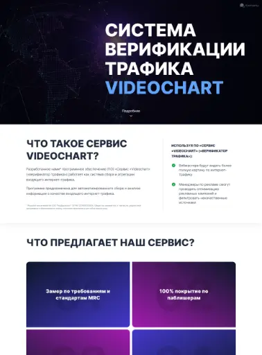 Скриншот главной страницы сайта Videochart